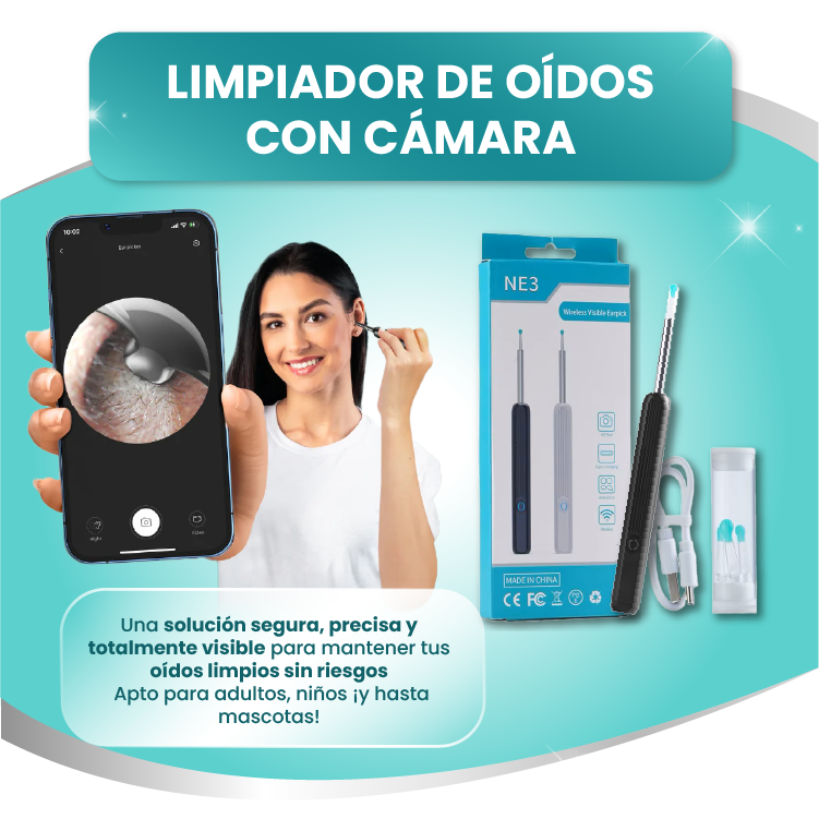 Limpiador de oído con cámara